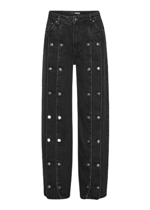 Button detail wide jeans Black Denim ROTATE By Birger Christensen 